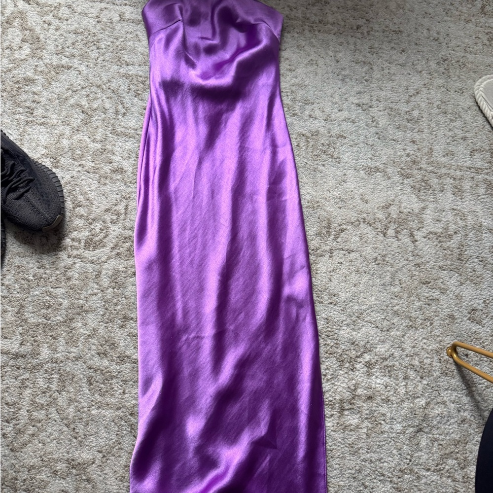 Elegant Purple Satin Dress